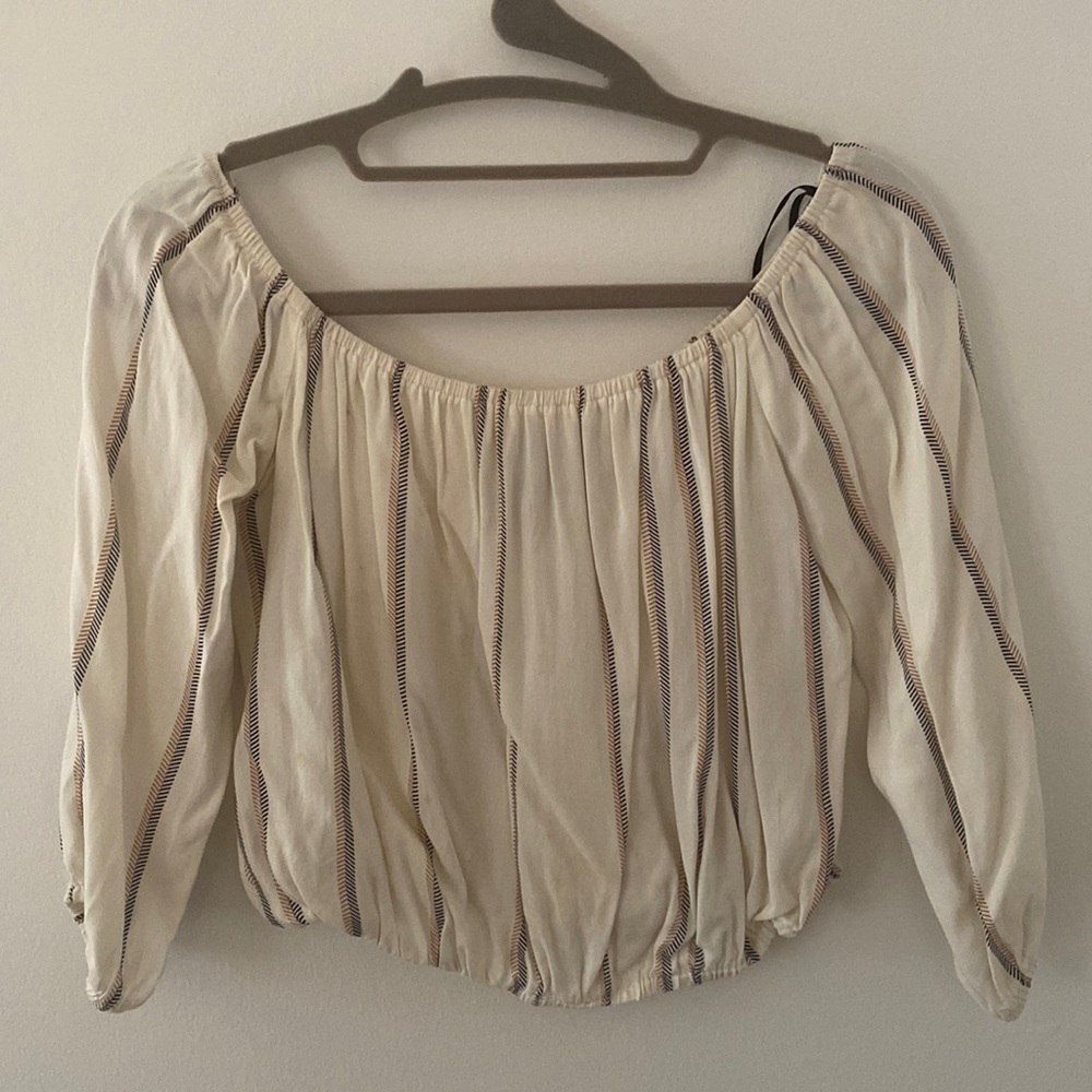 Off White Off the Shoulder Blouse with design